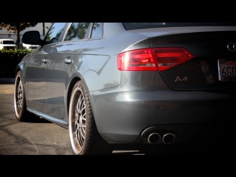 Audi A4 gets lowered with ST Suspension Coilovers at ModBargains