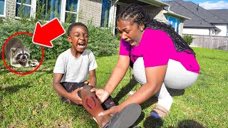 Our Son Kasen Got BIT By A RACCOON! *HE CRIED*