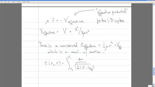 Classical Mechanics, Lecture 8: Solution of the Two Body Problem.