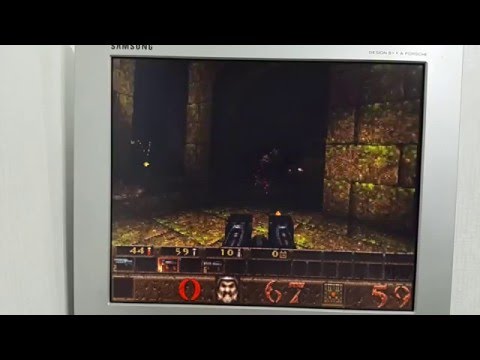 Quake timedemo demo1 benchmark - TI 486DLC 40MHz + Cyrix FasMath + CL-GD5434 1MB VLB