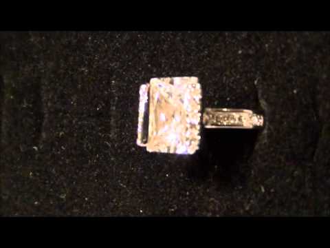 8.1 Emerald Cut Engagement Ring Cubic Zirconia