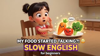 MY FOOD STARTED TALKING?! 😳 | Learn English Through Story | Slow English for Beginners