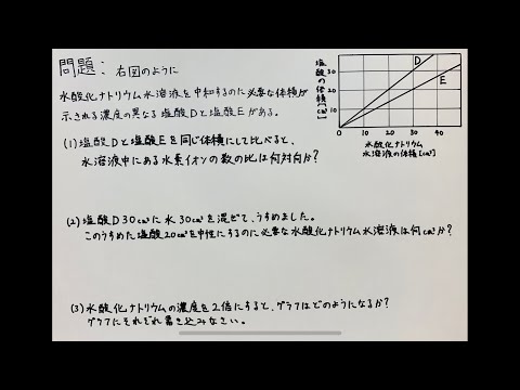 薬学科 酸とアルカリの中和の問題②