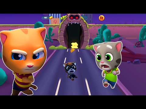 Talking Tom Gold Run Las Vegas - Tom & Ginger Chase Raccoon for Gold & Epic Cave Battle!
