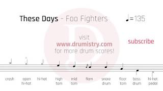 Foo Fighters - These Days Drum Score