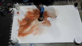 (806) Gorgeous DIY Wall Art with Peach and Gold Acrylic Pour Painting!