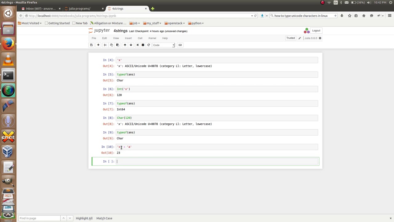 Julia Programming 4 - Strings Characters