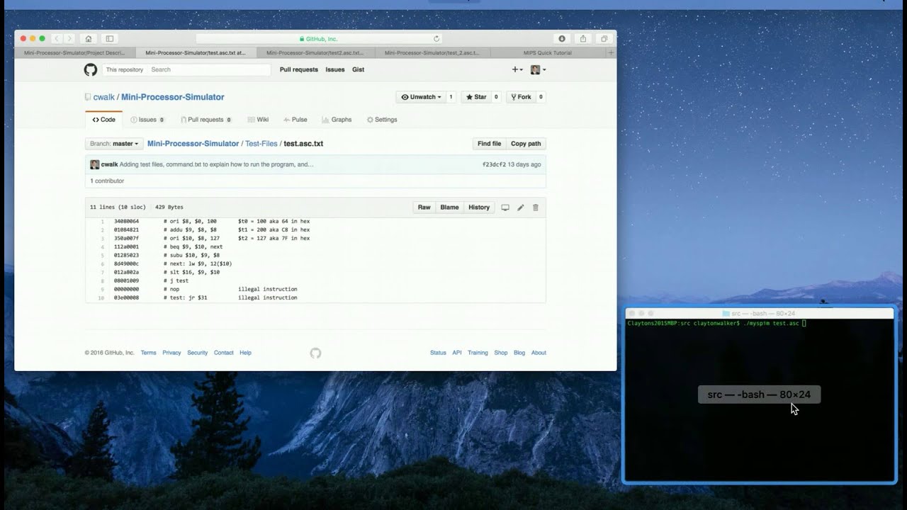 Mini Processor Simulator: MySpim