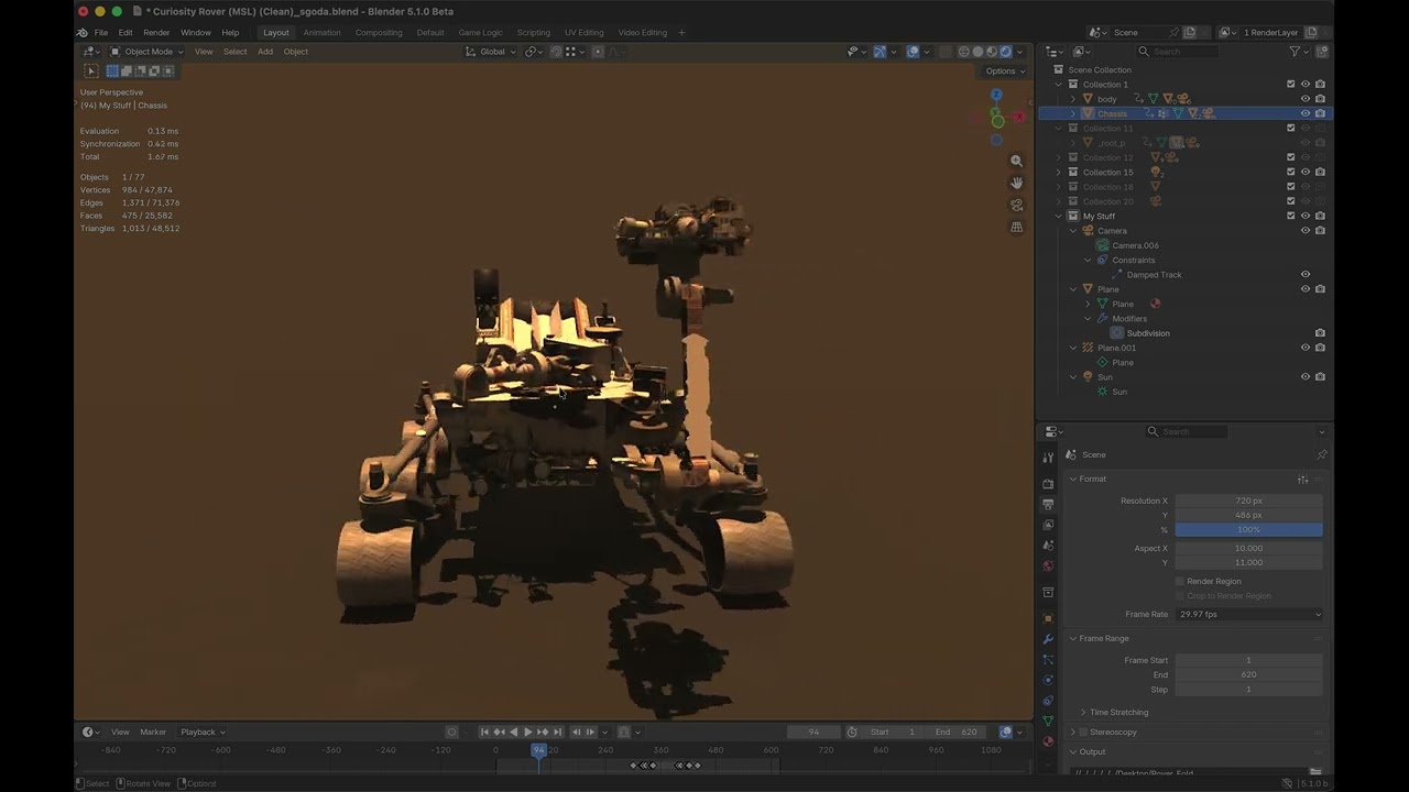NASA-3D-Resources : Curiosity Rover (MSL) (Clean)