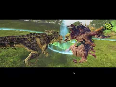 HELL PIT ABOMINATION VS FERAL CARNOSAURS - TOTAL WAR WARHAMMER 2