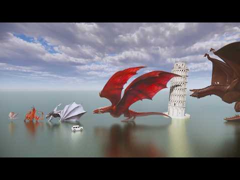 Targaryen Dragons size comparison