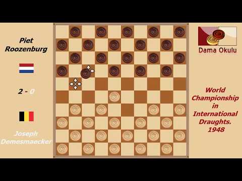 Joseph Demesmaecker - Piet Roozenburg. World Championship in International Draughts- 1948.