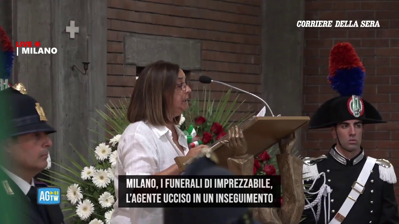 Milano, funerali dell’agente ucciso in un inseguimento
