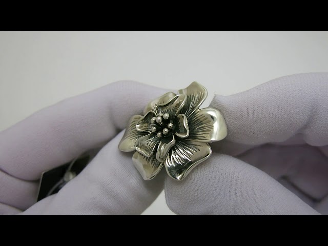 Срібна каблучка Квітка 160кю Відео огляд