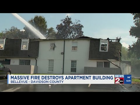 Crews respond to large fire at Bellevue apartment complex