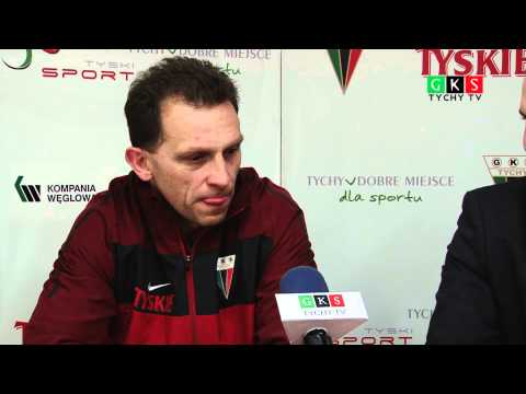 27 kolejka PLH: GKS Tychy - Comarch Cracovia 8:5. Michał Woźnica. Konferencja prasowa.