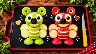 How to Cut Apple into Bees (Cute Fruit Art) 