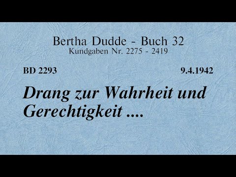 BD 2293 - DRANG ZUR WAHRHEIT UND GERECHTIGKEIT ....