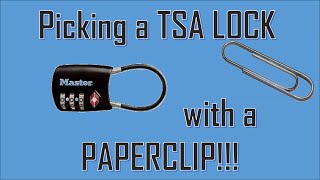 Picking a TSA LOCK with a PAPERCLIP!!! Worst security EVAR!