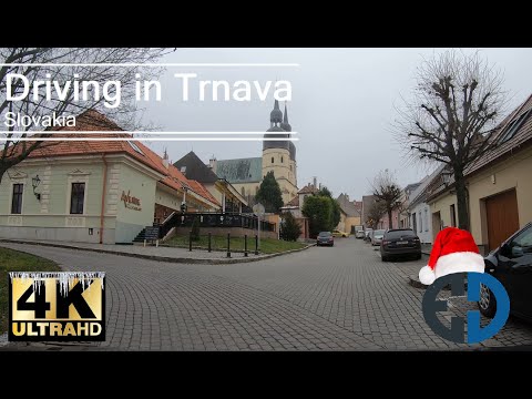 TRNAVA city, Slovakia | Driving in car POV | 4K video
