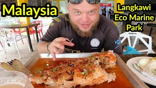 🇲🇾 EATING AT LANGKAWI ECO MARINE PARK | ASIA'S 1ST INTERACTIVE SEAWATER THEME PARK | MALAYSIA