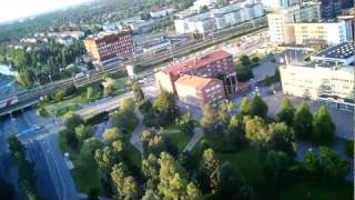 preview picture of video 'Flying above Oulu city center (8.7.2011)'
