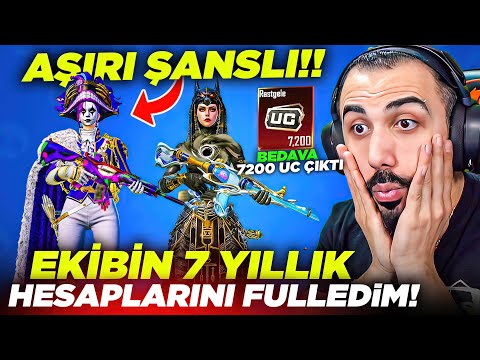 EKİBE SÜRPRİZ YAPIP 7 YILLIK BOŞ HESAPLARINI FULLEDİM!! 😱 HER ŞEY ÇIKTI EFSANE ŞANS! | PUBG MOBILE