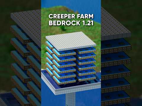 Minecraft Tutorial | Easy Creeper Farm 🦾 ( Bedrock 1.21 ) #shorts #minecraft