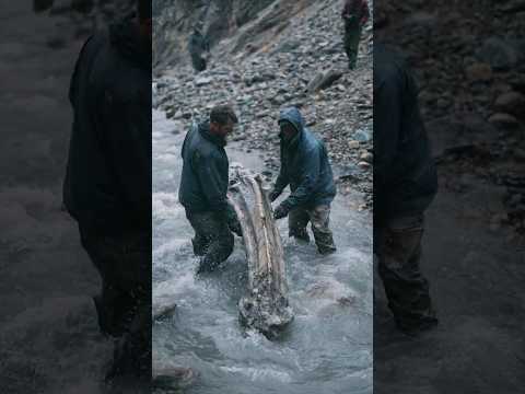 Glacier Runoff Carries Large Bone Fragment Into Valley