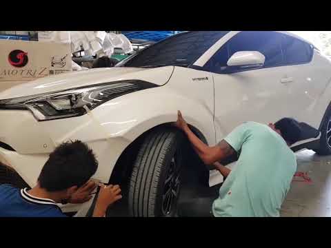 Toyota C-HR Body Kit Installation Front Rear Bumper Side Skirt Wide Fender Rear Diffuser