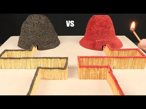 Increíble Reacción En Cadena Con Fosforos! ERUPCIÓN VOLCANES