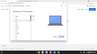 Using the Chrome Device Recovery Utility Extension