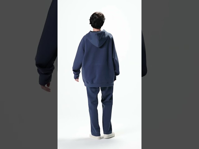 هودي كاجوال أوفرسايز للجنسين - أزرق داكن