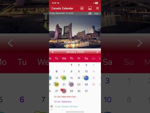 Canada Calendar 2026