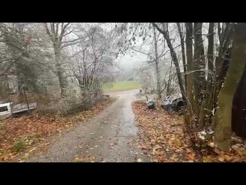 بداية تساقط الثلوج مع المطار❄️❄️🌧🌨