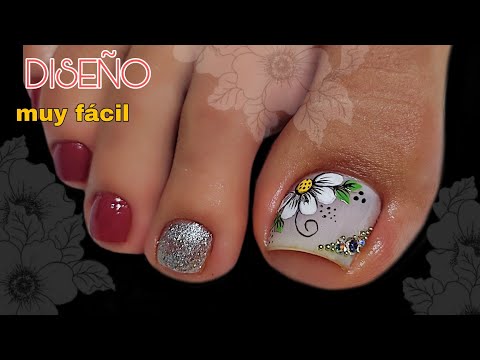 Diseño PARA PIES/ #uñasdecoradas #decoraciondeuñasfacil #arteenuñas #nailart #nailarttutorial 😍