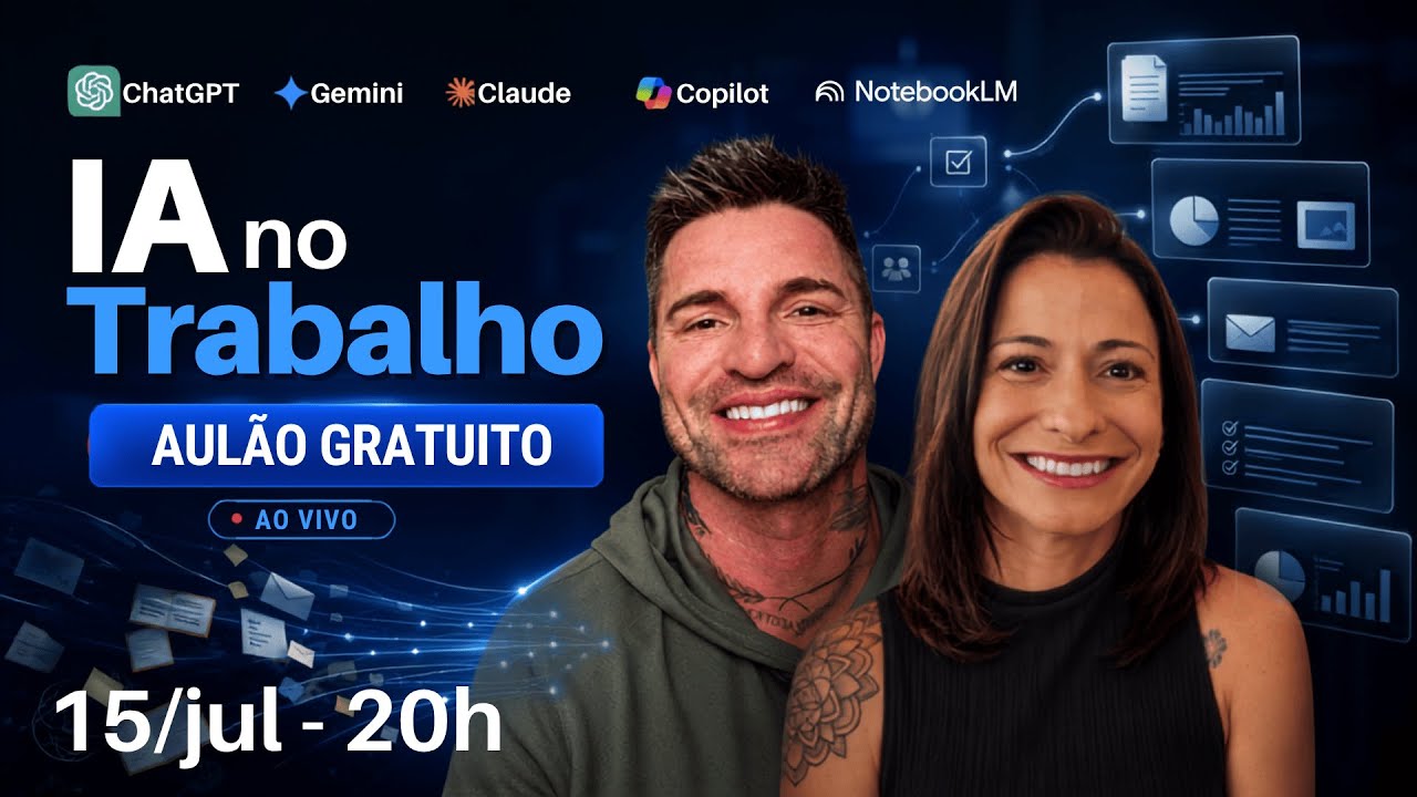 Aula gratuita IA no Trabalho — IA Todo Dia ao vivo no YouTube