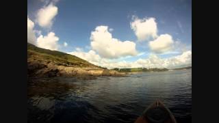 preview picture of video 'Kayak fun Cornwall Maenporth, to Lizard and back, Cornwall. Hd Hero Gopro'