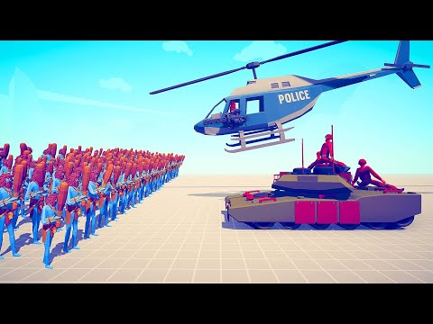 100x RANGED UNITS vs ARMY TANK & HELICOPTER - Totally Accurate Battle Simulator TABS