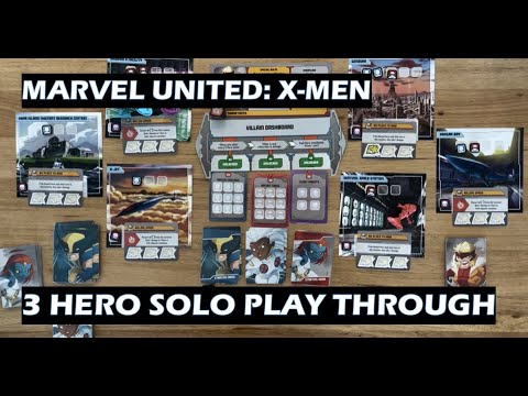 Marvel United: X-Men. Wolverine, Storm and Mystique vs Sabretooth. Solo Play Through.