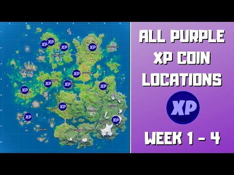 All 12 Purple XP Coins Locations in Fortnite Week 1-4! - Fortnite Chapter 2 Season 3