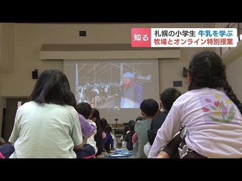 “¿Hay vacas blancas puras?” “Las hay”. Una clase en línea que conecta granjas y escuelas primarias para aprender cómo se entrega la leche. Minami-ku, Sapporo