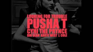 Looking for Trouble (With Lyrics) - Kanye West ft Pusha T , Cyhi the Prynce , Big sean and J.cole