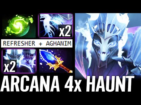 🔥 WTF 4x Haunt - SPECTRE ARCANA Aghanim's Scepter + Refesher 100% OP Pro Carry Top Rank 7.29 Dota 2
