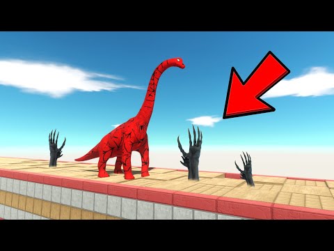SPIDERMAN BRACHIOSAURUS vs MONSTER DEATH RUN - Animal Revolt Battle Simulator