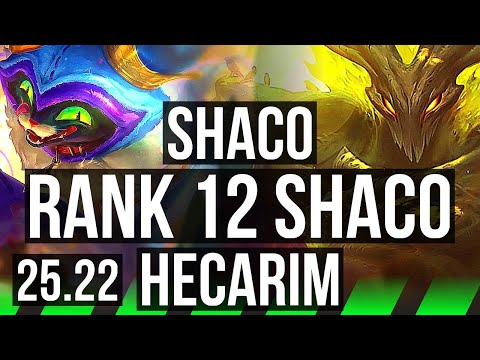 SHACO vs HECARIM (JGL) | 14/1/14, 900+ games, 39k DMG, Godlike, Rank 12 Shaco | EUNE Master | 25.22