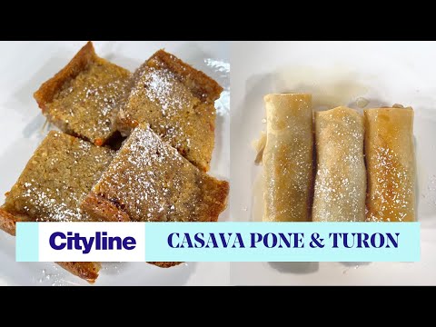 Caribbean casava pone and Filipino turon