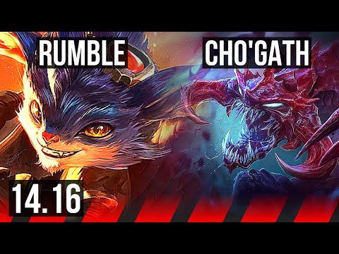 RUMBLE vs CHO'GATH (TOP) | 9/2/5, 800+ games | NA Grandmaster | 14.16