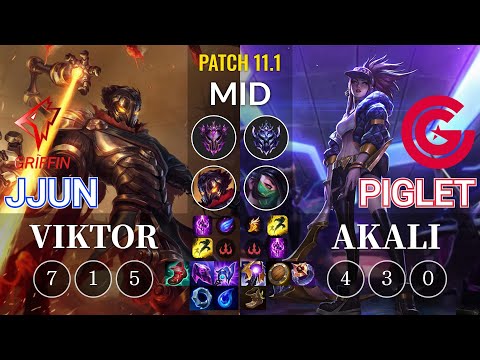 GRF jjun Viktor vs CG Piglet Akali Mid - KR Patch 11.1