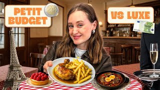 PETIT BUDGET VS LUXE (Ep5) 💶 : Je teste 3 bistrots à Paris ! 🍷🍗🇫🇷